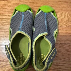CROCS Kids' Dual Comfort Green and Gray Water Shoes